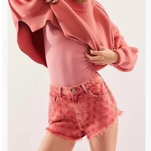 NWT Free People Mixed Emotions High Rise Short in Dragonfruit Sorbet 27